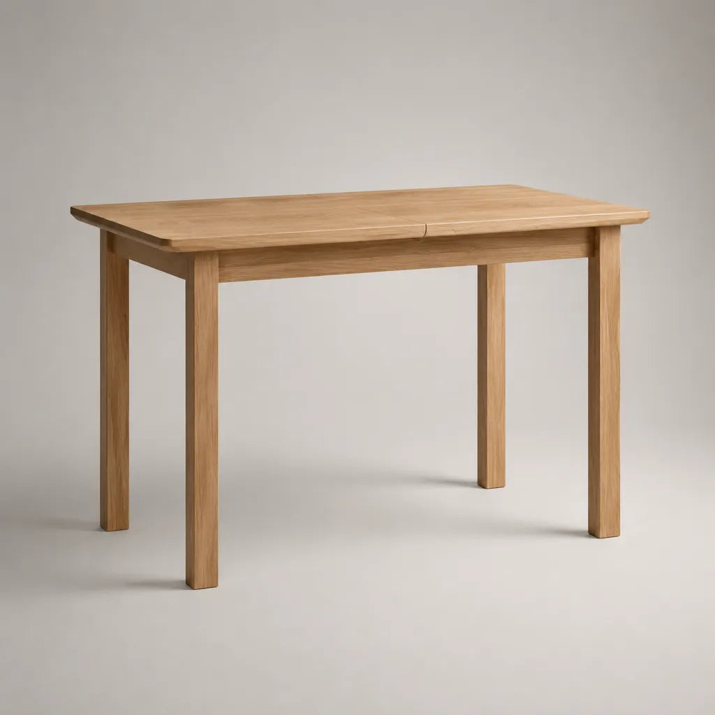 Tavolo da pranzo estensibile in legno rettangolare, rovere naturale, da 120 a 160 × 80 × 75 cm